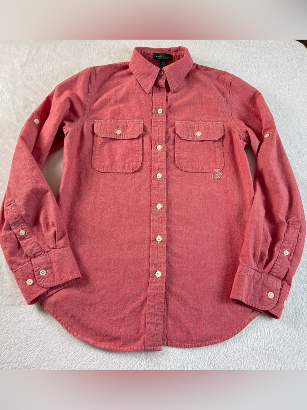 Ralph Lauren Red Casual Button Down Shirt Small